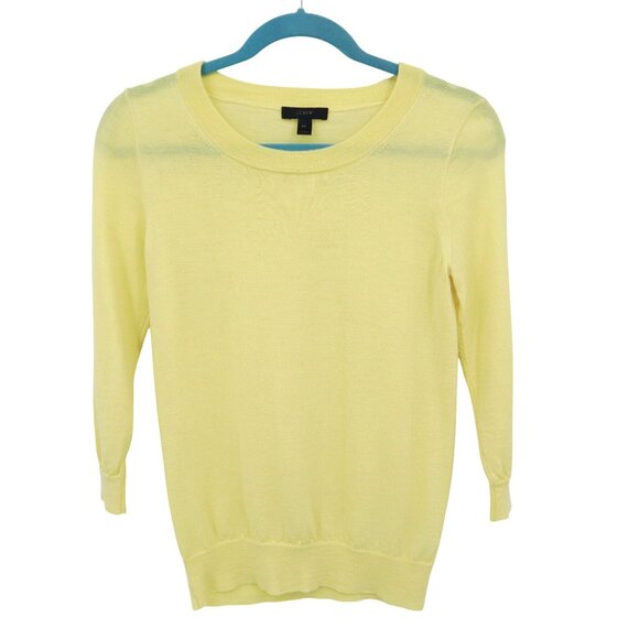 J. Crew Sweaters - J. Crew‎ Merino Wool Sweater Womens PS Yellow Elevated Basic Preppy Academia